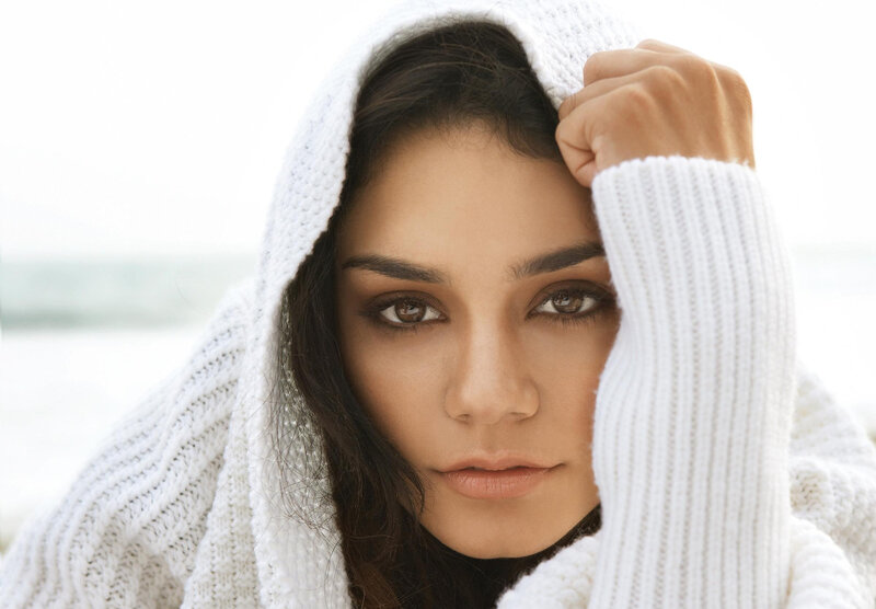 Woman in White Sweater — Calm, Photograph, Hood