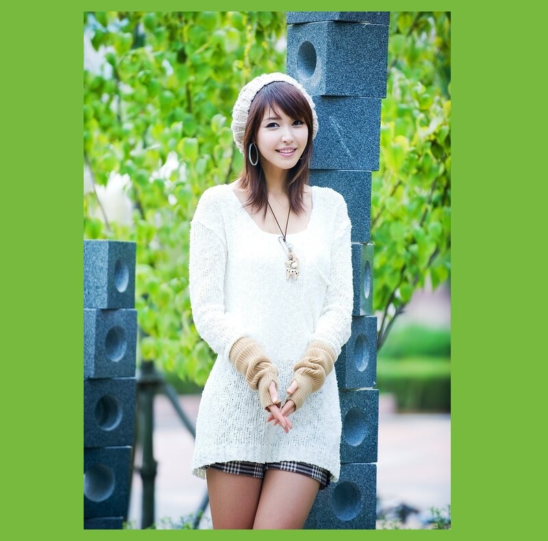 Woman in White Sweater — Calm, Spring
