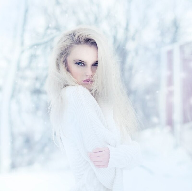 Woman in White Sweater — Cold