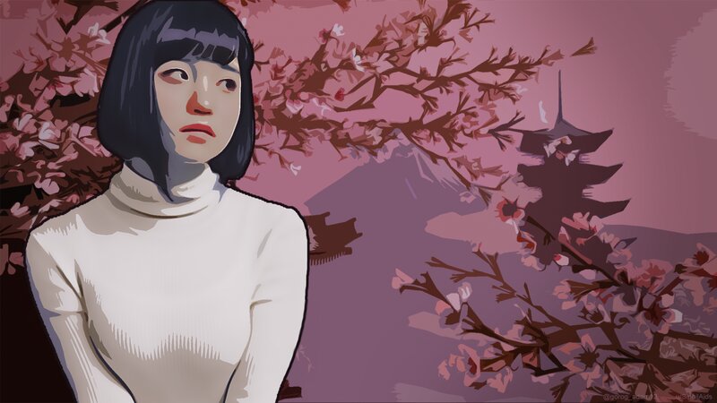 Woman in White Sweater — Pink