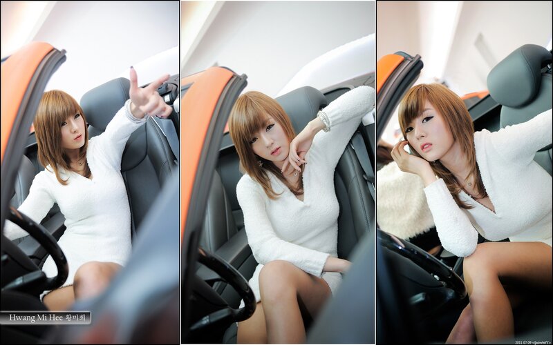 Woman in White Sweater — Seductive, Photograph, Car