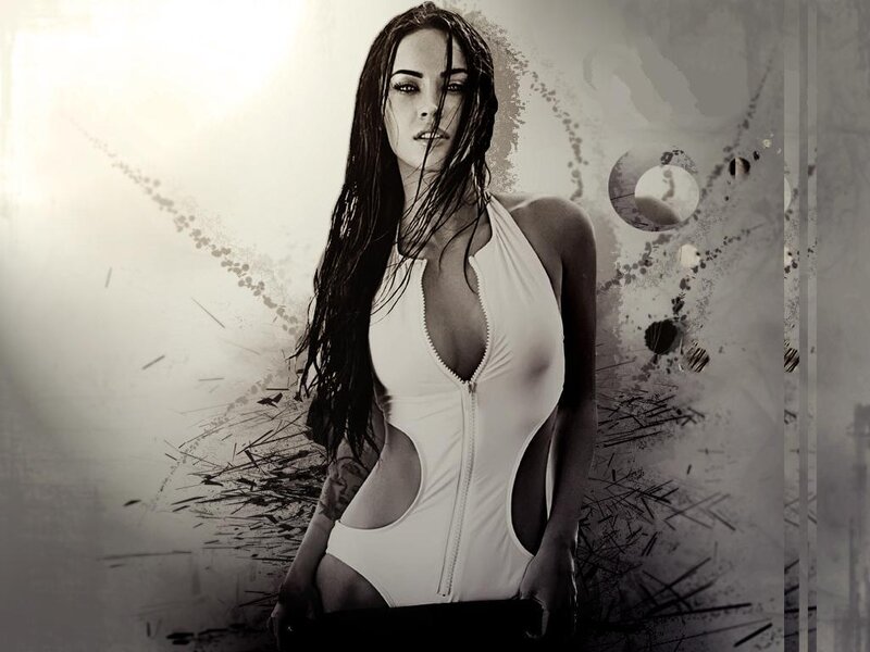 Woman in White Swimsuit — Dramatic, Photograph