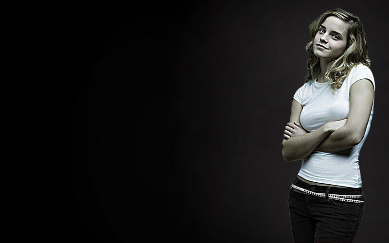 woman in white t-shirt