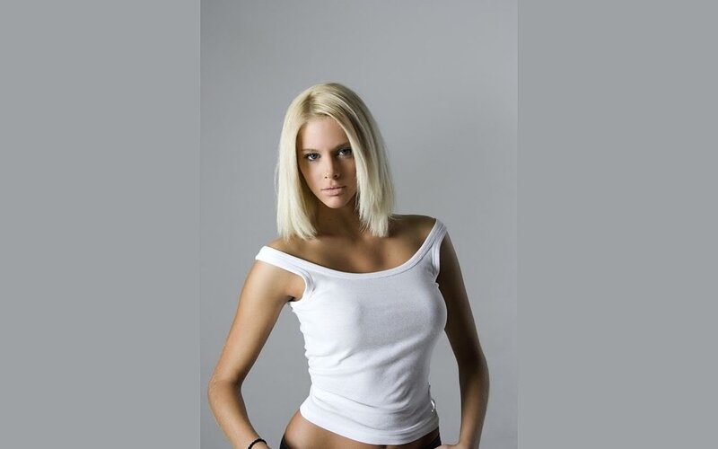 woman in white tank top