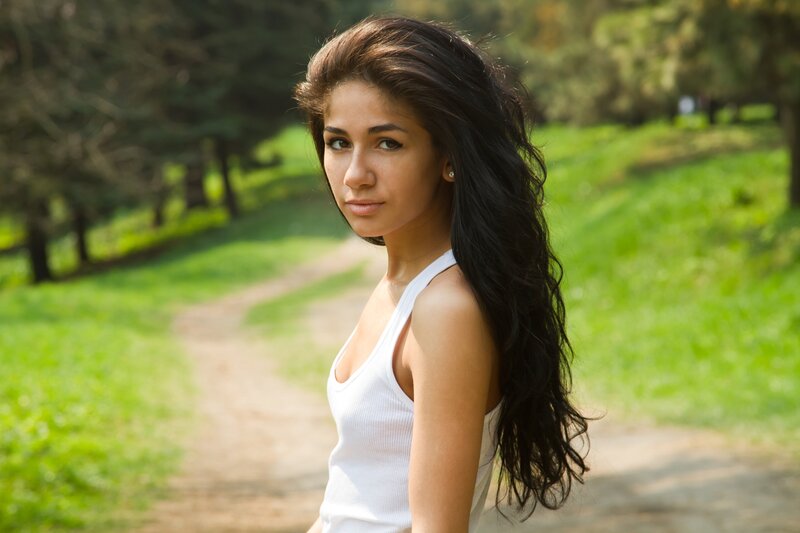 woman in white tank top