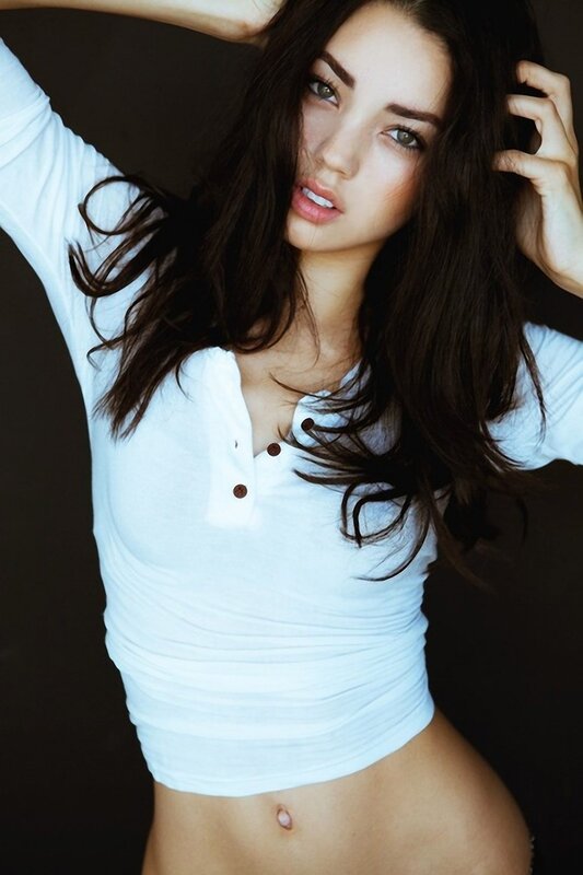 woman in white top