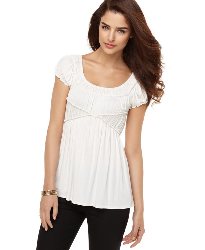 woman in white top