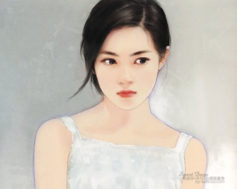 Woman in White Top — Calm, Illustration