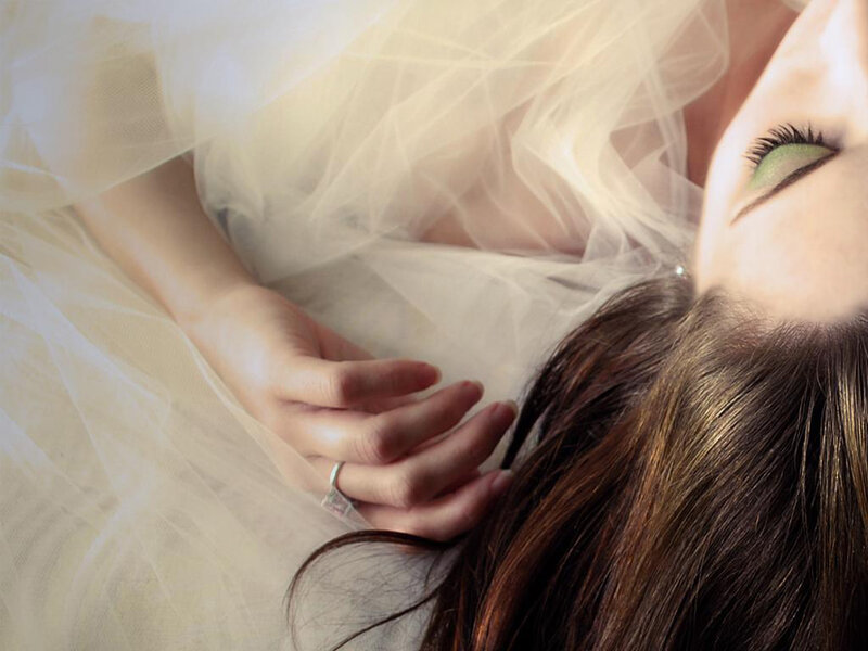 woman in white tulle dress