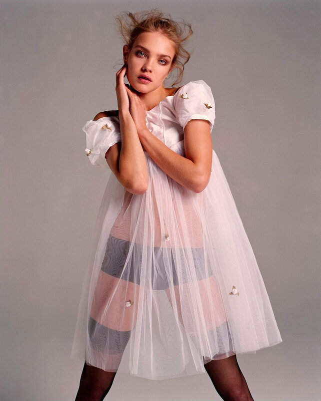 woman in white tulle dress