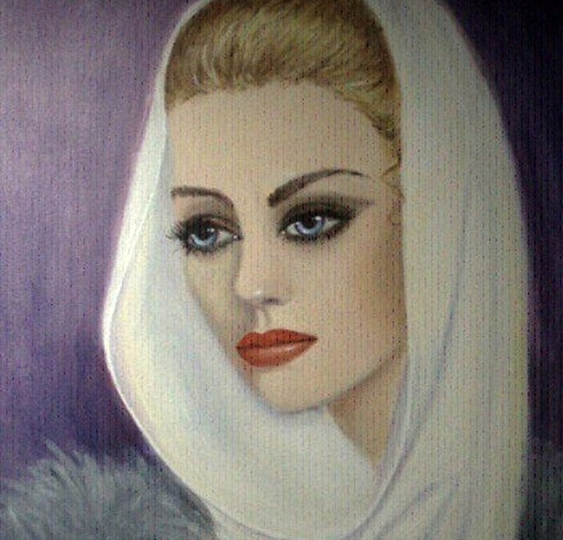 Woman in White Veil — Dramatic, Painting