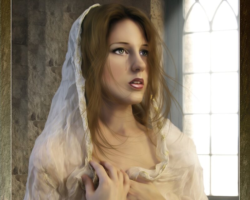 Woman in White Veil — Dramatic