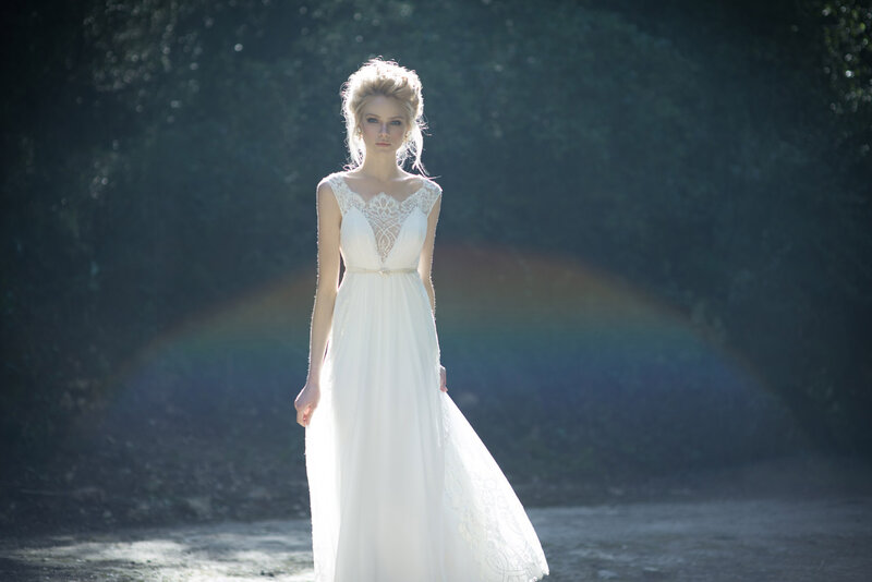 Woman in White Wedding Dress — Dramatic, Afternoon, Photograph