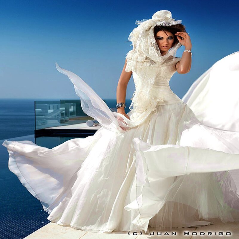 Woman in White Wedding Dress — Dramatic