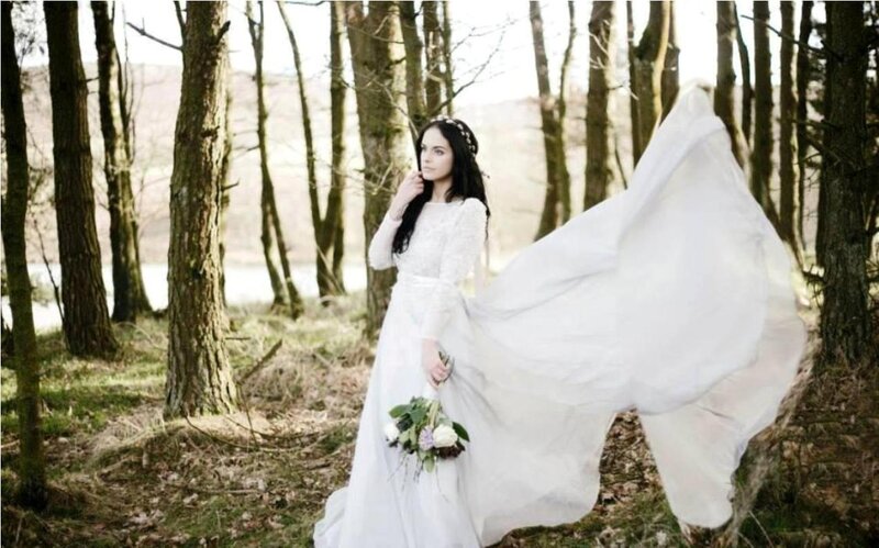 Woman in White Wedding Dress — Serene, Afternoon
