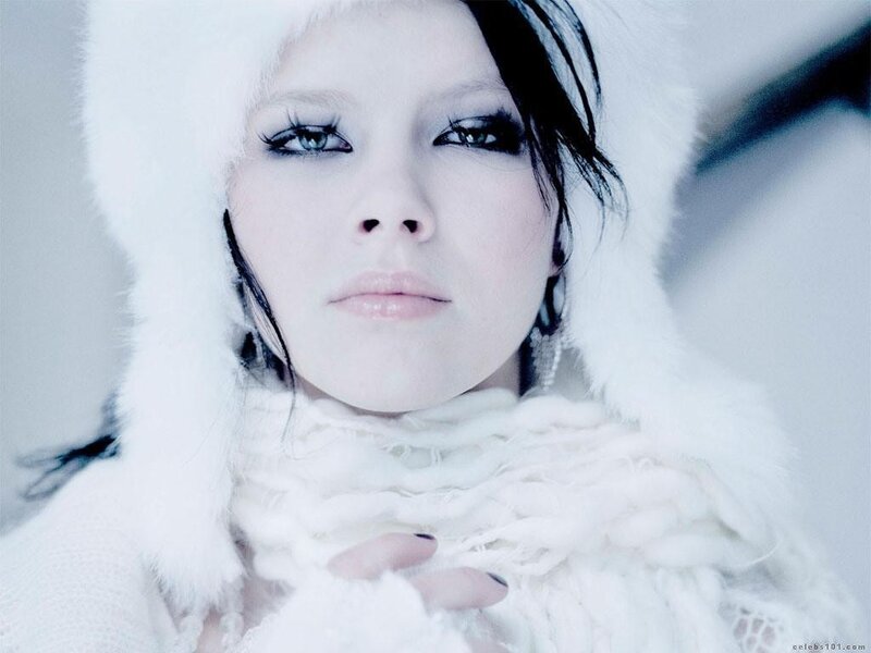 woman in white winter coat