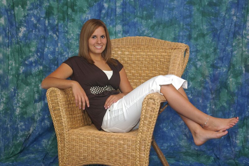 Woman in Wicker Chair — Brown, Relaxed, Photograph