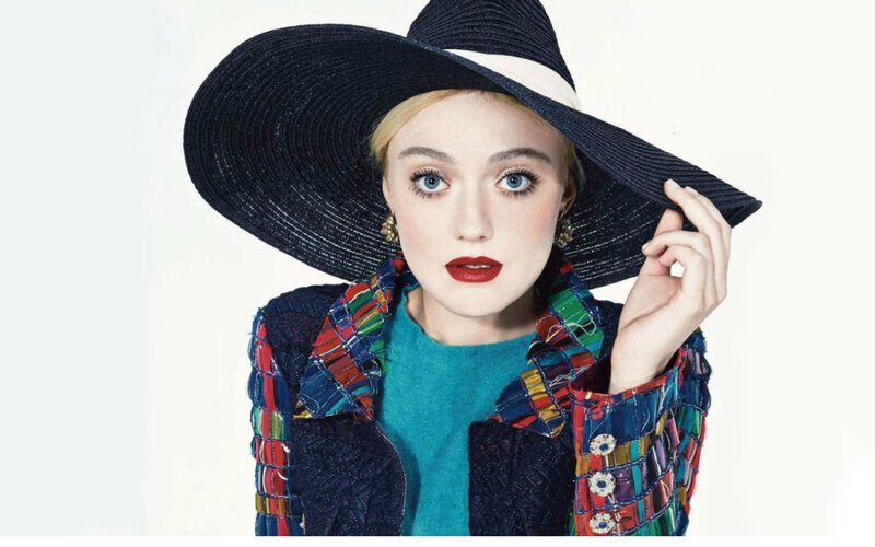 Woman in Wide-brimmed Hat — Blue, Confident