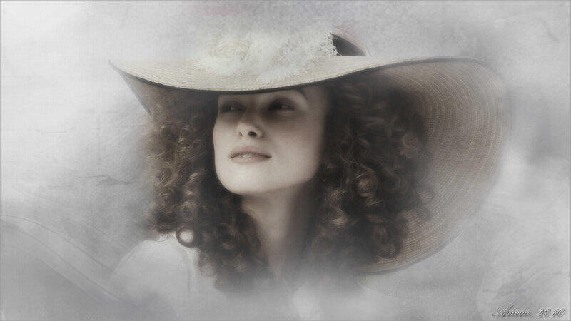 Woman in Wide-brimmed Hat — Gray