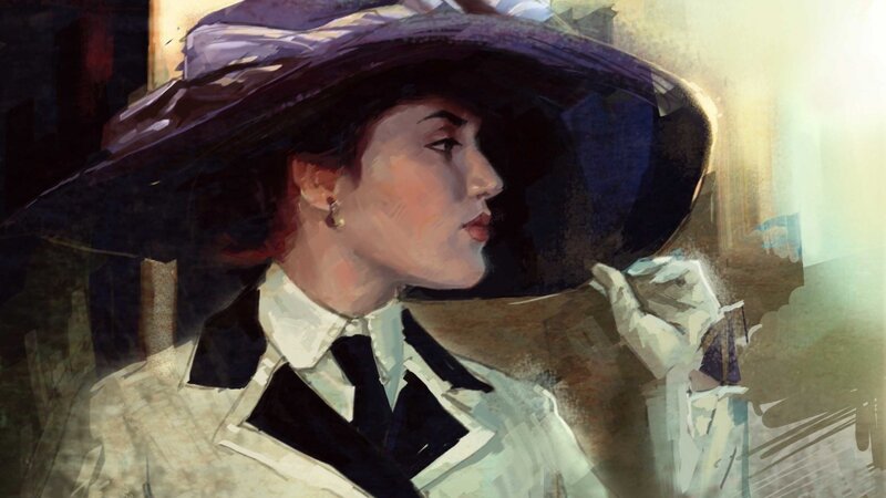 Woman in Wide-brimmed Hat — Purple