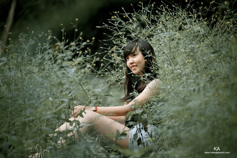 woman in wildflowers