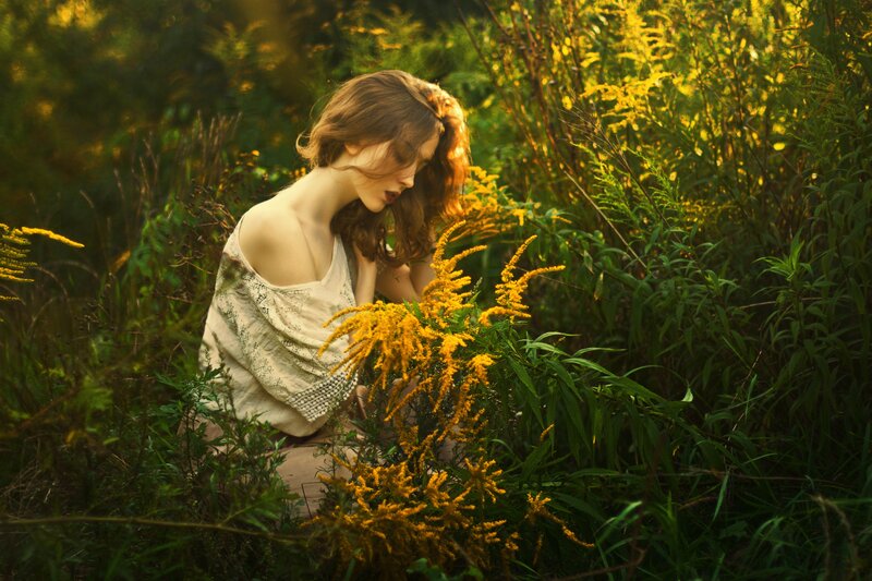 Woman in Wildflowers — Yellow