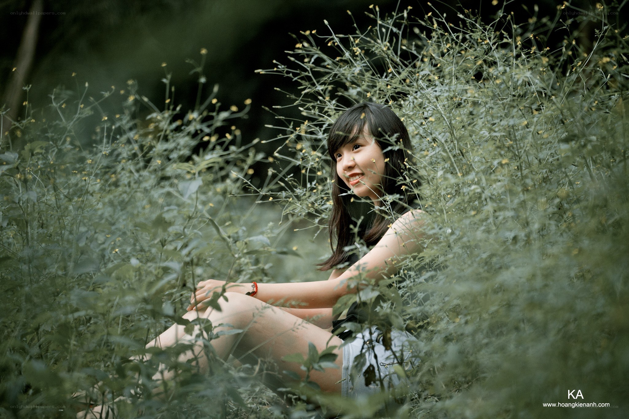 woman in wildflowers