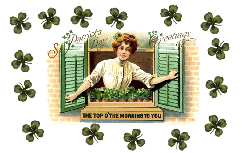 Woman in Window — Green, Festive