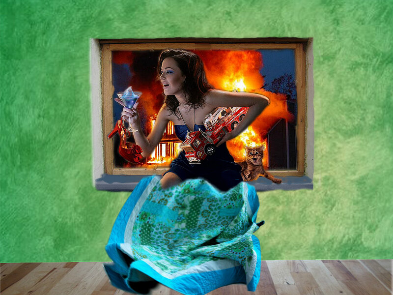Woman in Window — Green