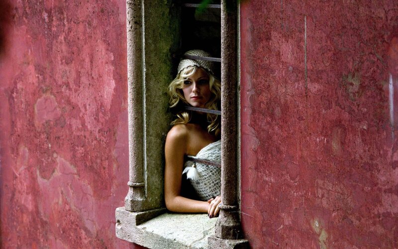 Woman in Window — Red