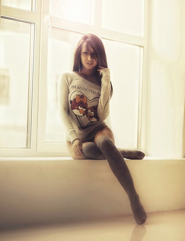 woman in window seat