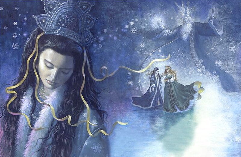 Woman in Winter Attire — Blue, Dramatic