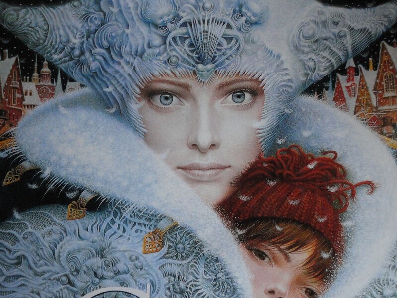 Woman in Winter Attire — White, Dramatic