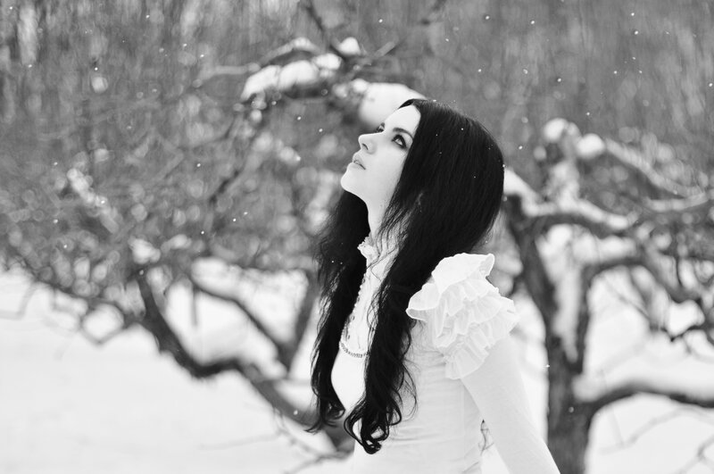 Woman in Winter — Black, Serene