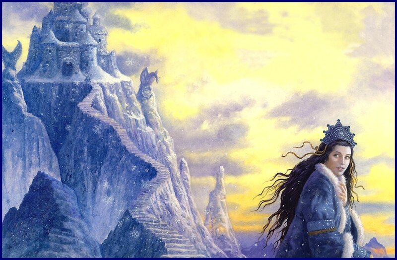 Woman in Winter Cloak — Blue
