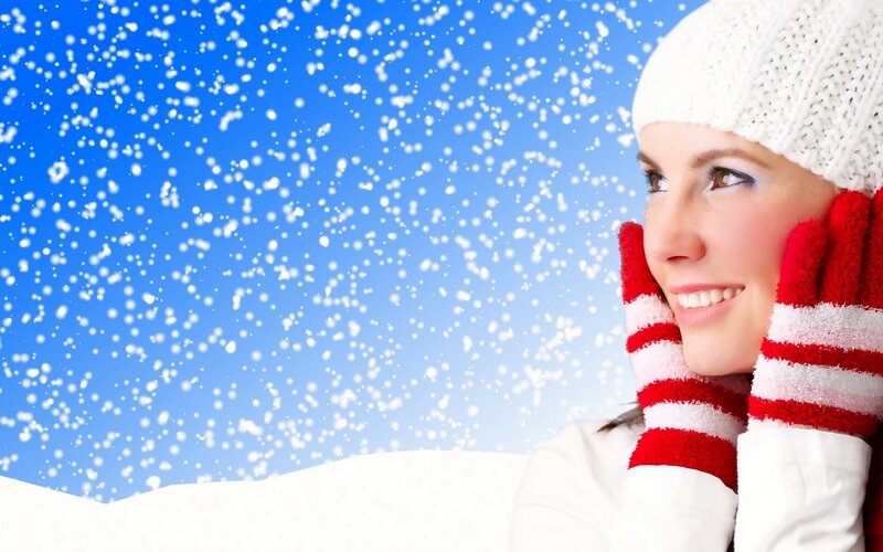 Woman in Winter Clothes — Blue