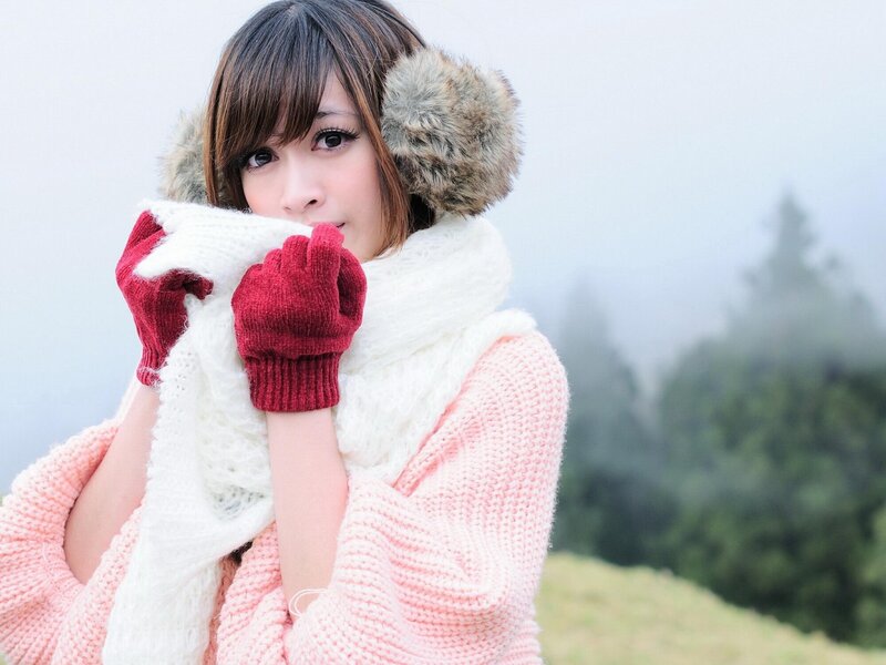 woman in winter clothes outdoors