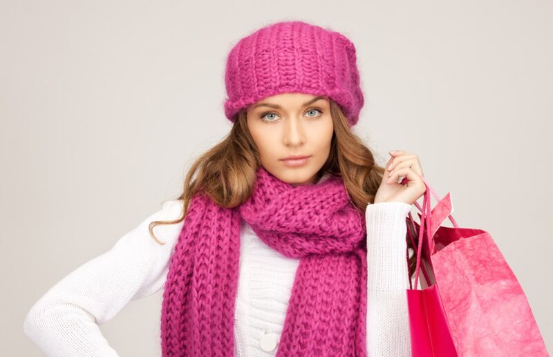 Woman in Winter Clothes — Pink, Neutral