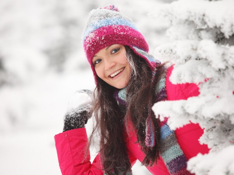 Woman in Winter Clothes — Pink