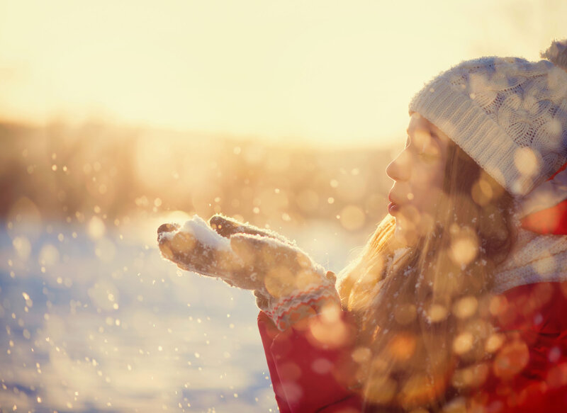 Woman in Winter Clothes — White, Serene