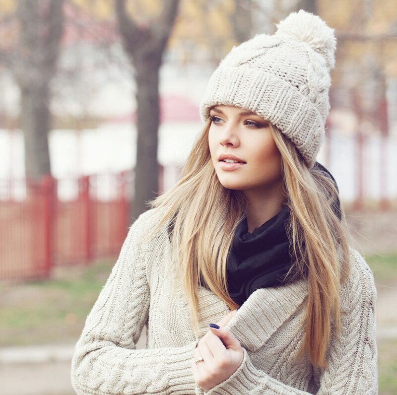 Woman in Winter Clothing — Beige