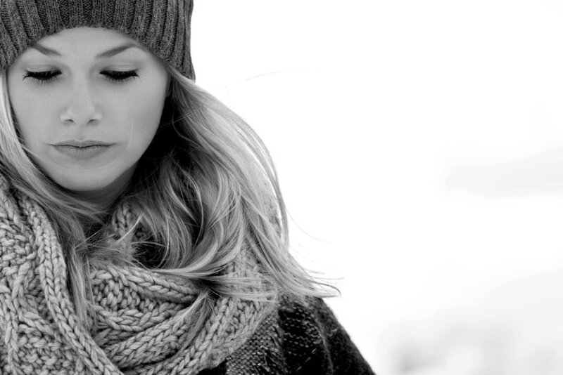 Woman in Winter Clothing — Black, Contemplative