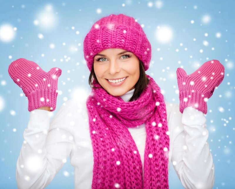 Woman in Winter Clothing — Pink