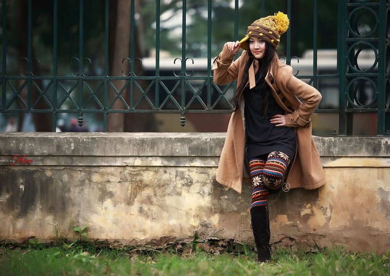 Woman in winter coat and hat