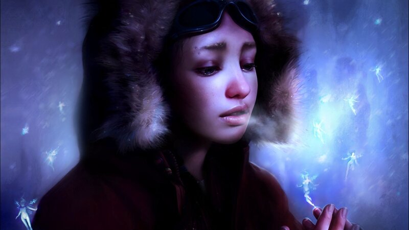 Woman in Winter Coat — Blue, Dramatic