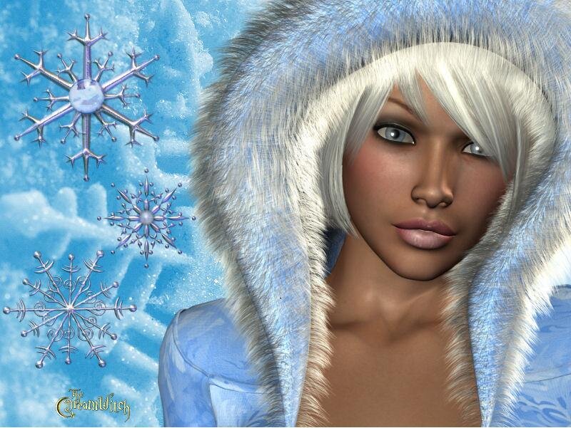 Woman in Winter Coat — Blue