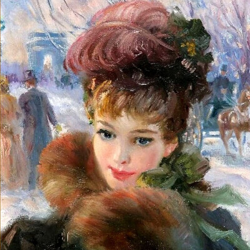 Woman in Winter Coat — Brown, Calm