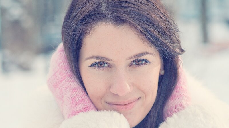 Woman in Winter Coat — Pink