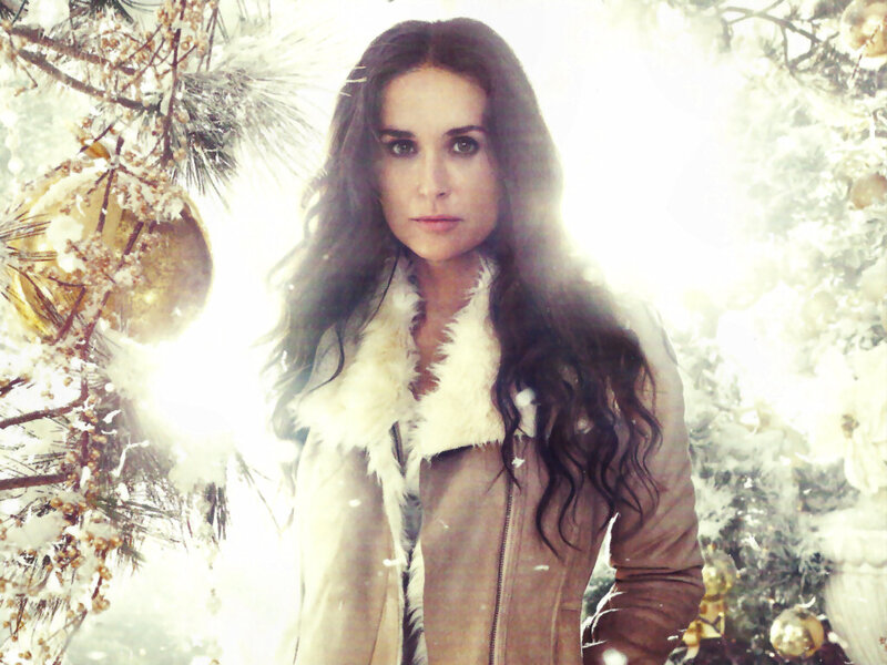 Woman in Winter Coat — White, Festive
