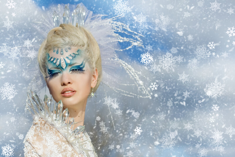 Woman in Winter Costume — White